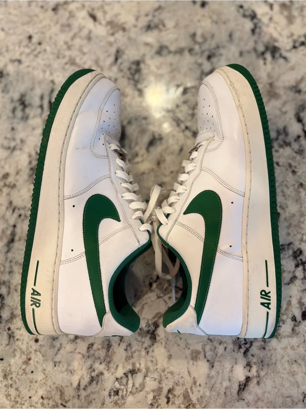 Nike Air Force 1 Men's Low White Green Sneakers Size 13 Classic Basketball Shoes
